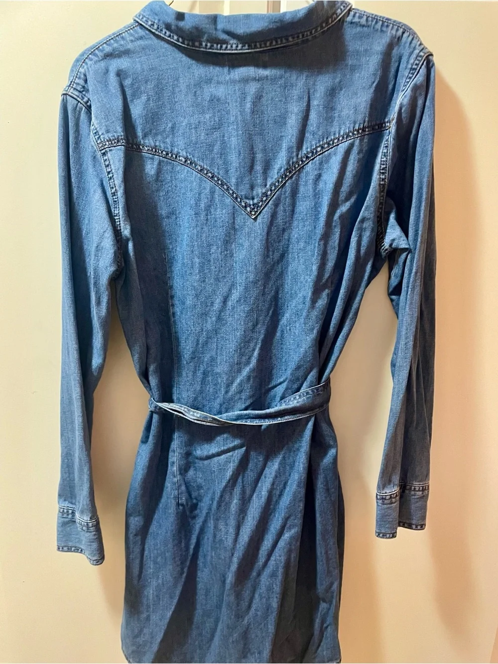 Wrangler Blue Denim Tie-Waist Mini Dress - Picture 5 of 7
